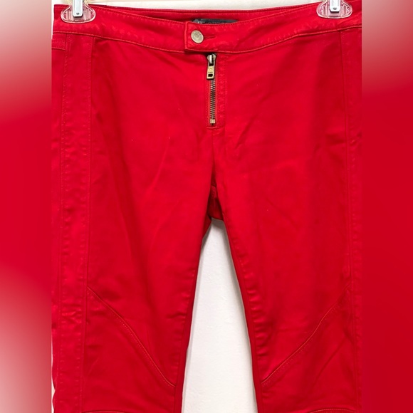 Guess Women's Red Stretchy Ankle Pants Cotton Rayon Size 28 - Picture 2 of 11